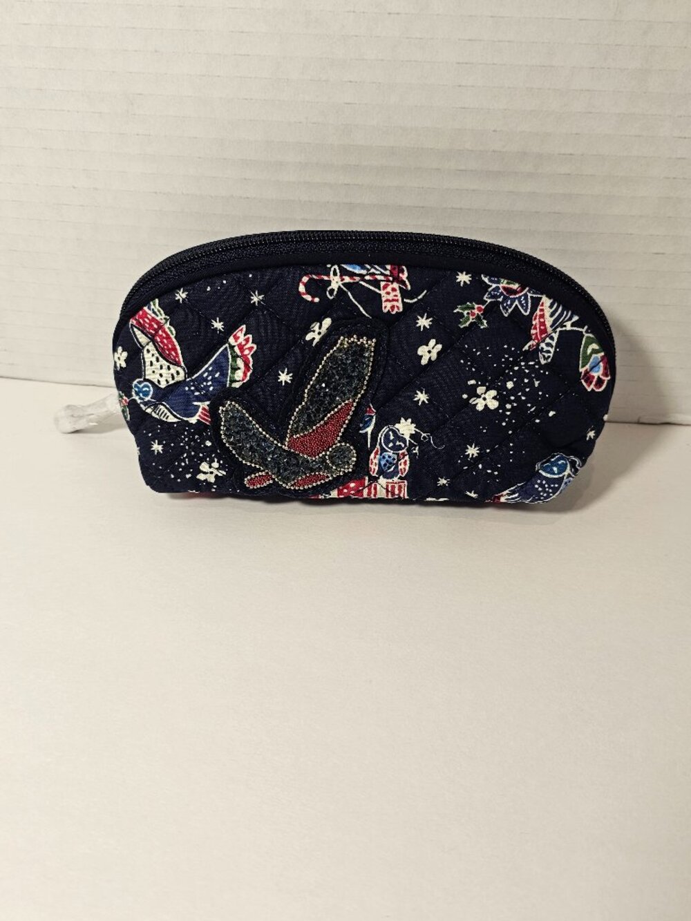 NWT Vera Bradley Iconic Clamshell Cosmetic Holiday Owls Makeup Pencil Travel Bag